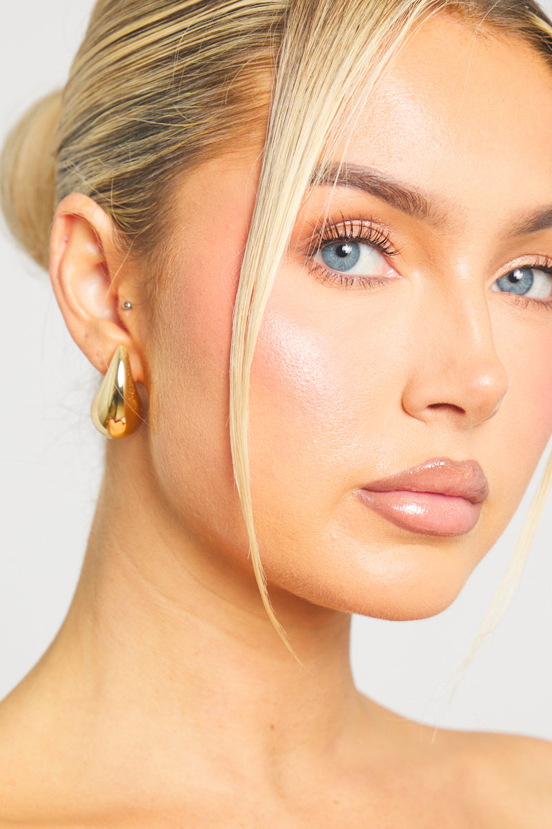 Esmira – Chunky gouden teardrop oorbellen