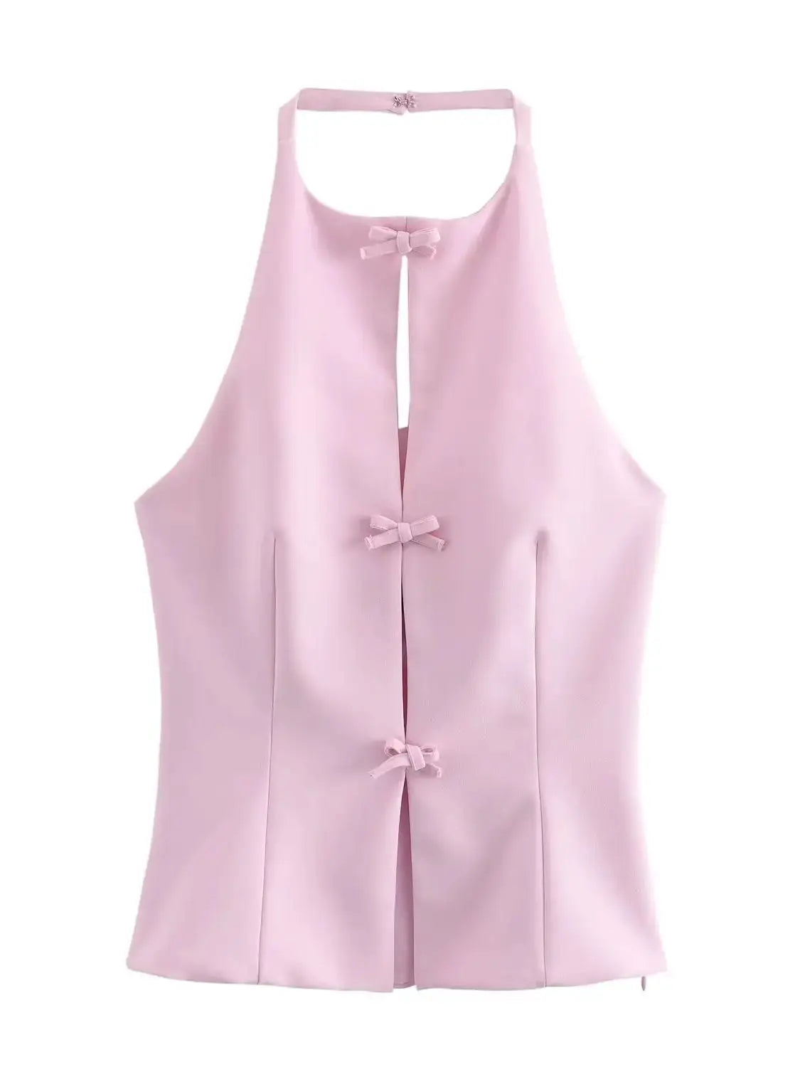Sinari - Strik halter backless top & skirt set