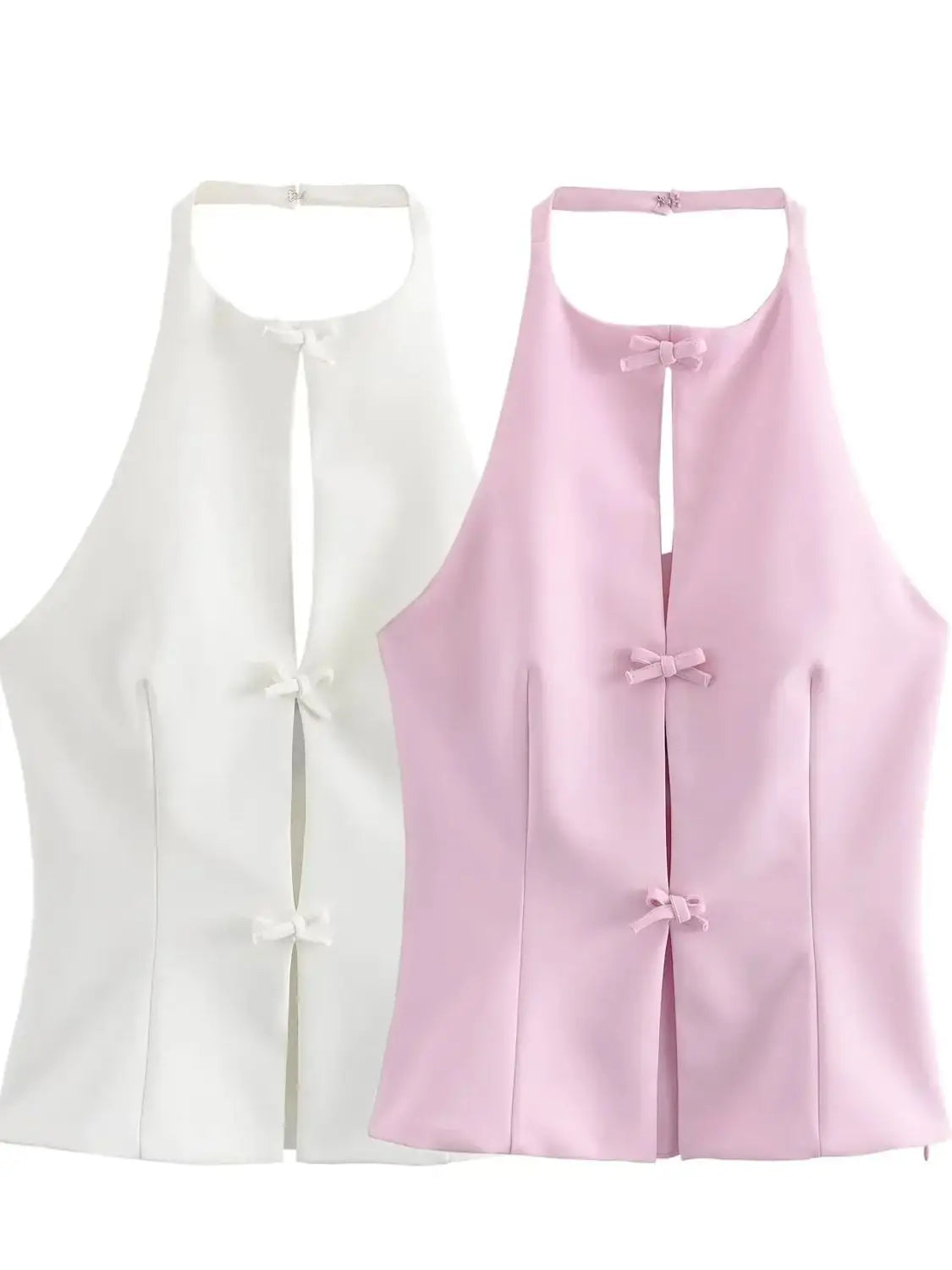 Sinari - Strik halter backless top & skirt set