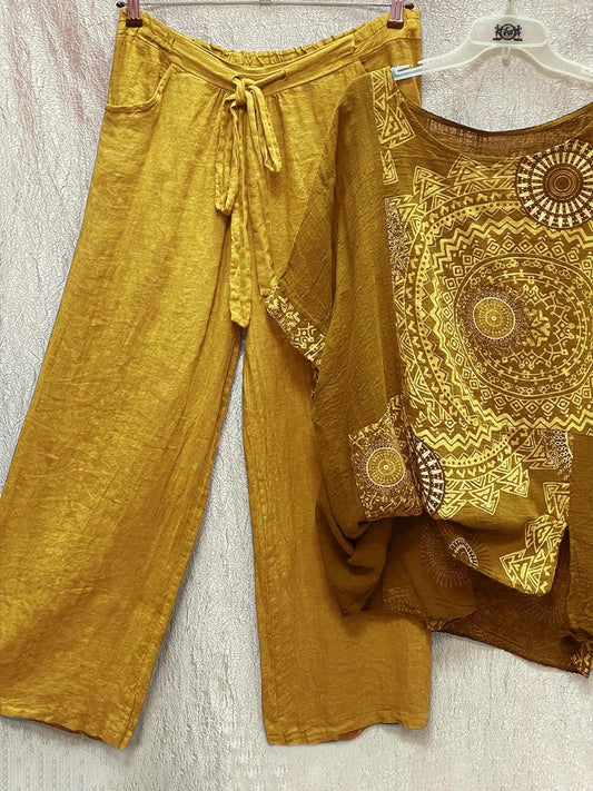 Calviera - Tweedelige set met losse bohemienprint