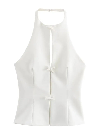 Sinari - Strik halter backless top & skirt set
