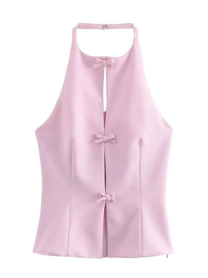 Sinari - Strik halter backless top & skirt set