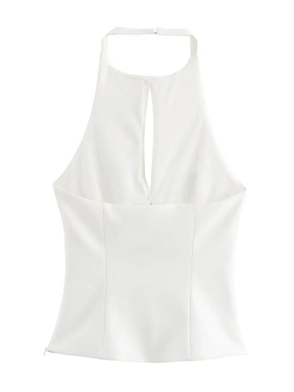 Sinari - Strik halter backless top & skirt set