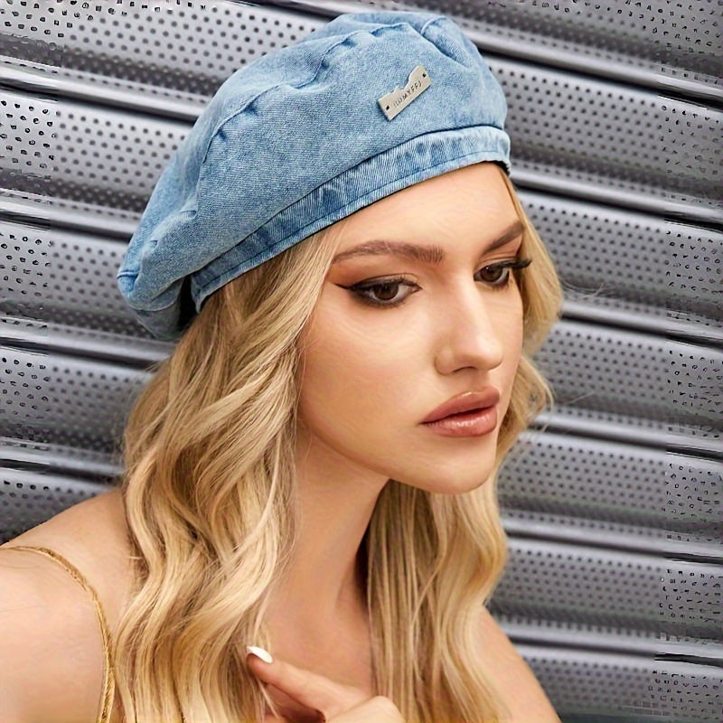 Zuma - Denim baret voor dames met gewassen streetstyle look