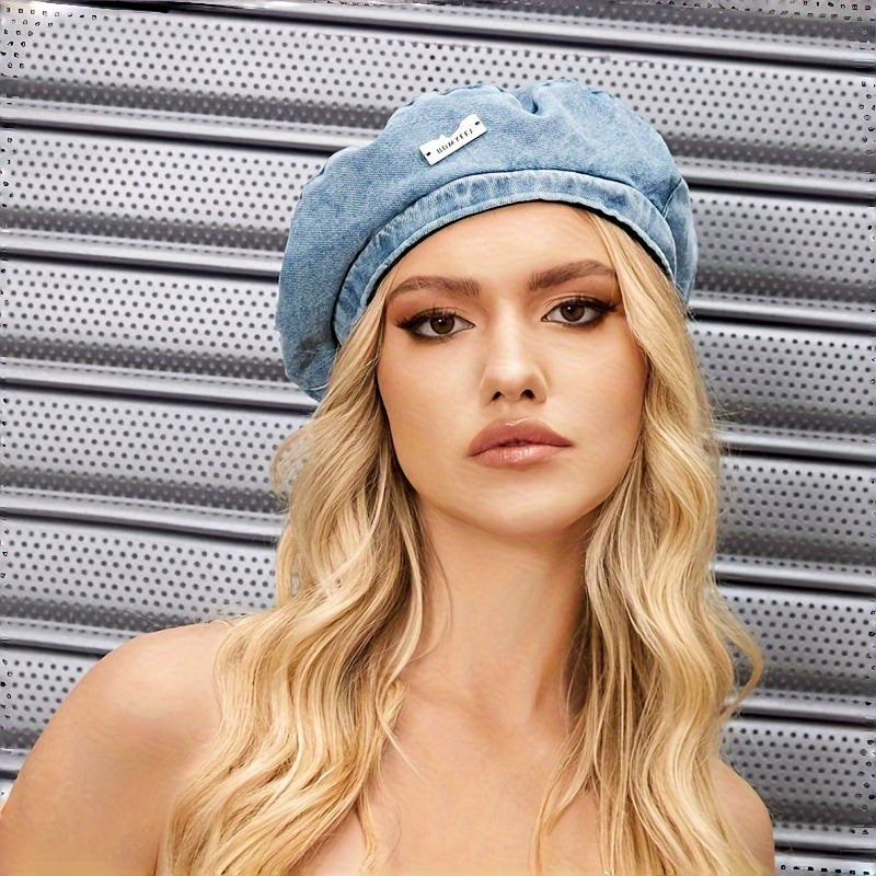 Zuma - Denim baret voor dames met gewassen streetstyle look