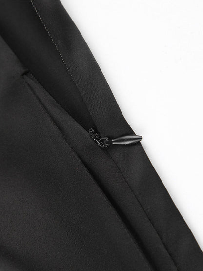 Trenora - Oversized satijnen broek met wijde pasvorm