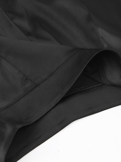 Trenora - Oversized satijnen broek met wijde pasvorm