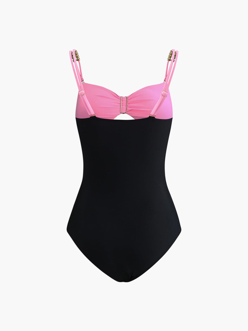 Yunira - Trendy badpak met metalen detail en maillard look